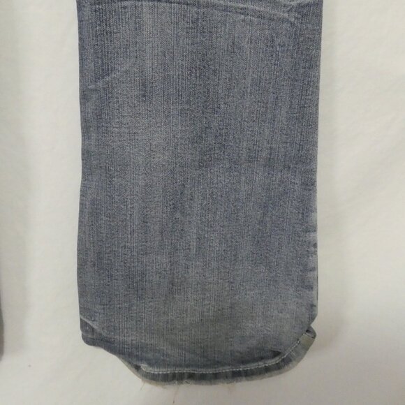 AMETHYST | 14 inch waist measured | Distressed Faded Blue Flare Jeans - Picture 16 of 16